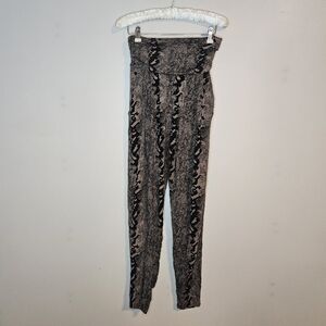 Bel Kazan Pants Snakeskin Print High-Waisted Pockets Comfy Casual Animal Lounge